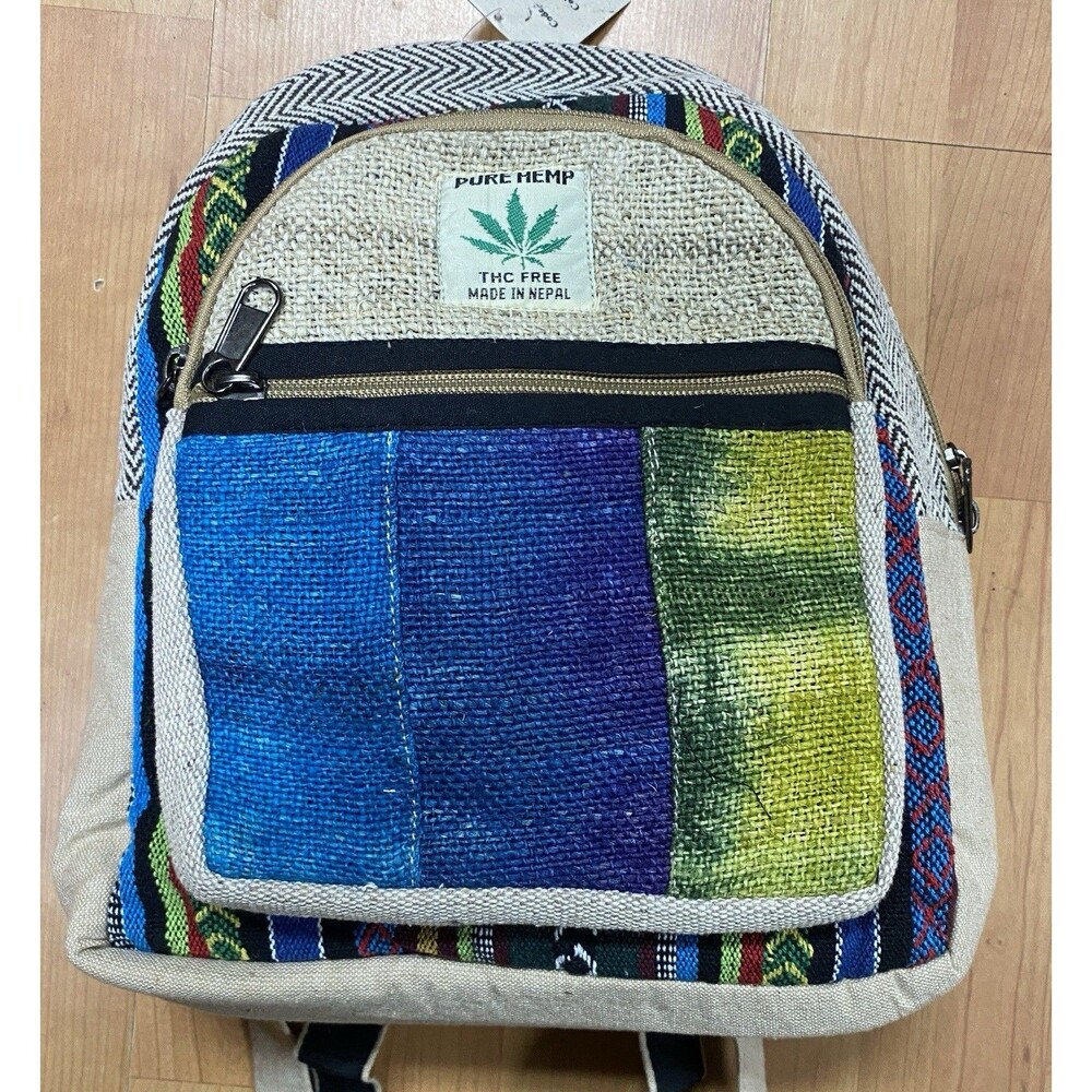 Himalayan Hemp Mini Tie Dye Travel Hiking Boho Book Bag Backpack